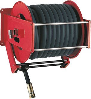 Automatic rewind, spring-driven hose reel, heavy duty series